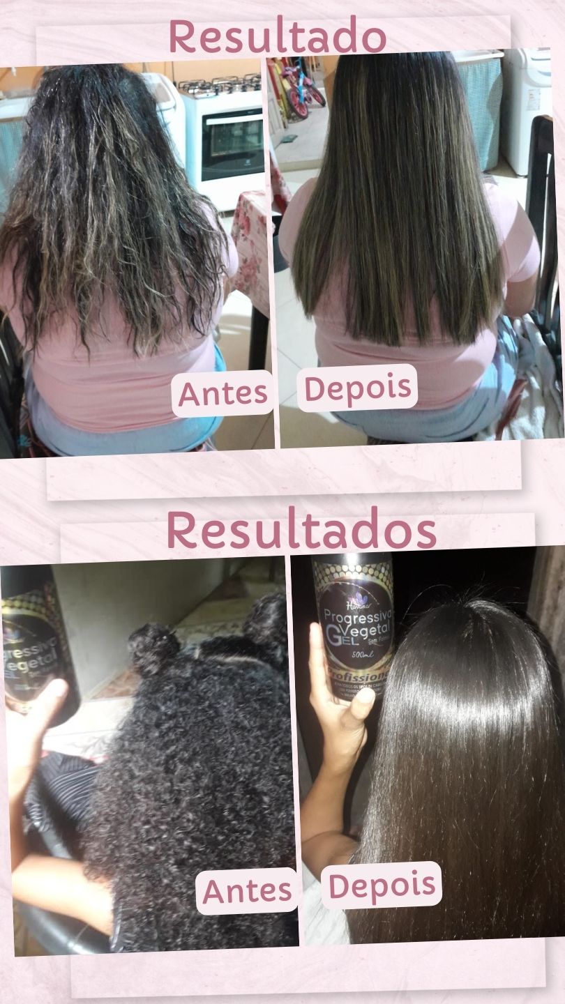 Mais duas transformações antes e depois com a Progressiva Vegetal em Creme
